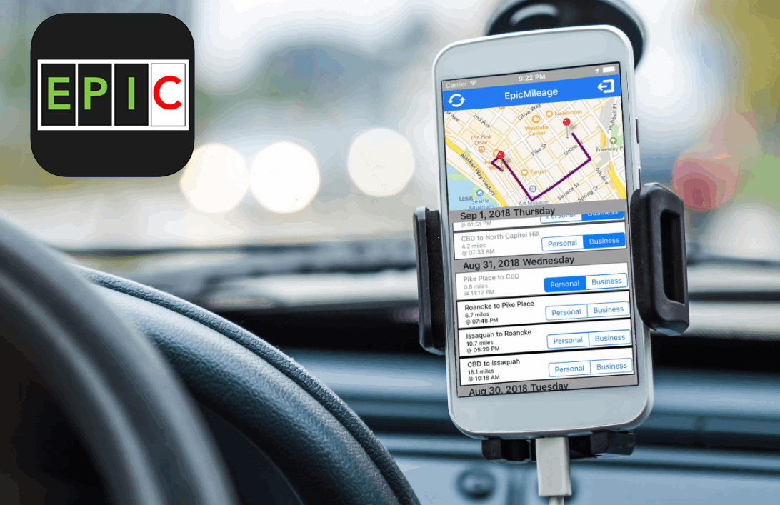 EpicMileage App in Car